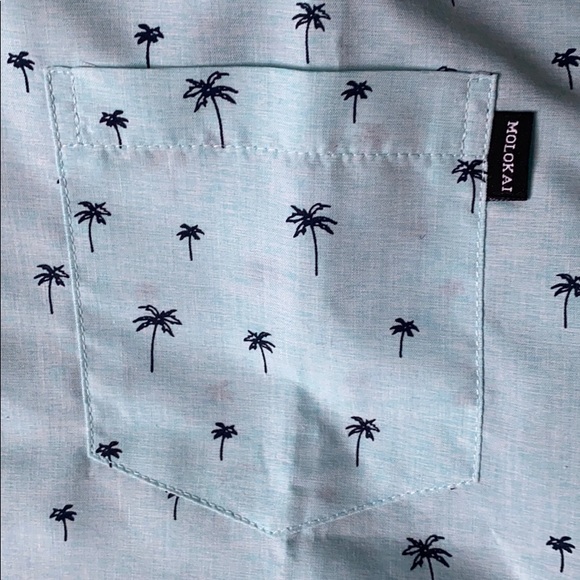Molokai Button Up Collar Shirt In Teal - Picture 4 of 5